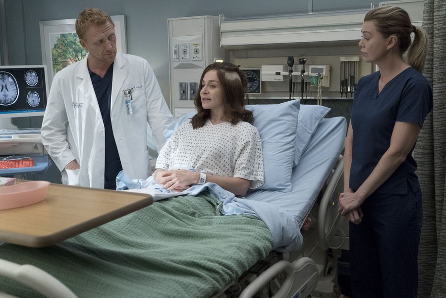 Amelia Shepherd (Caterina Scorsone), Meredith Grey (Ellen Pompeo), et Owen Hunt (Kevin McKidd)
