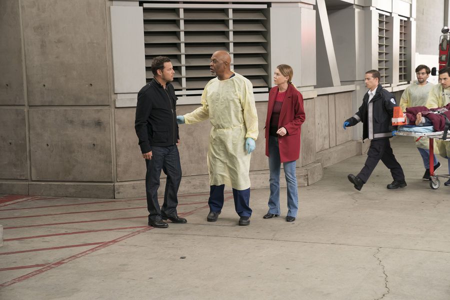 Alex Karev (Justin Chambers), Richard Webber (James Pickens Jr) et Meredith Grey (Ellen Pompeo)