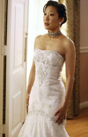 Cristina Yang en robe de mariée