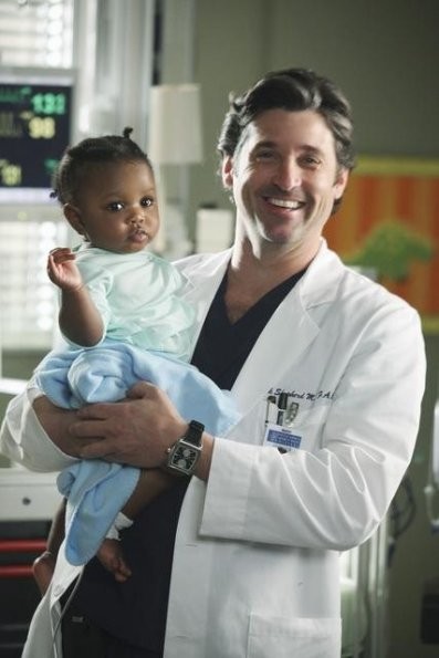 Derek Shepherd (Patrick Dempsey) avec bébé Zola
