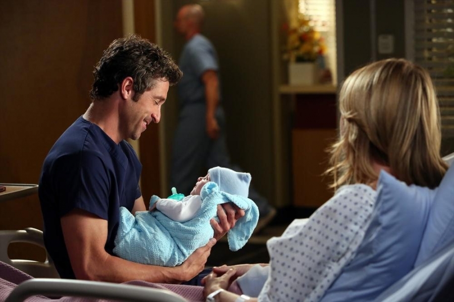 Meredith, Derek et leur nouveau-né Bailey