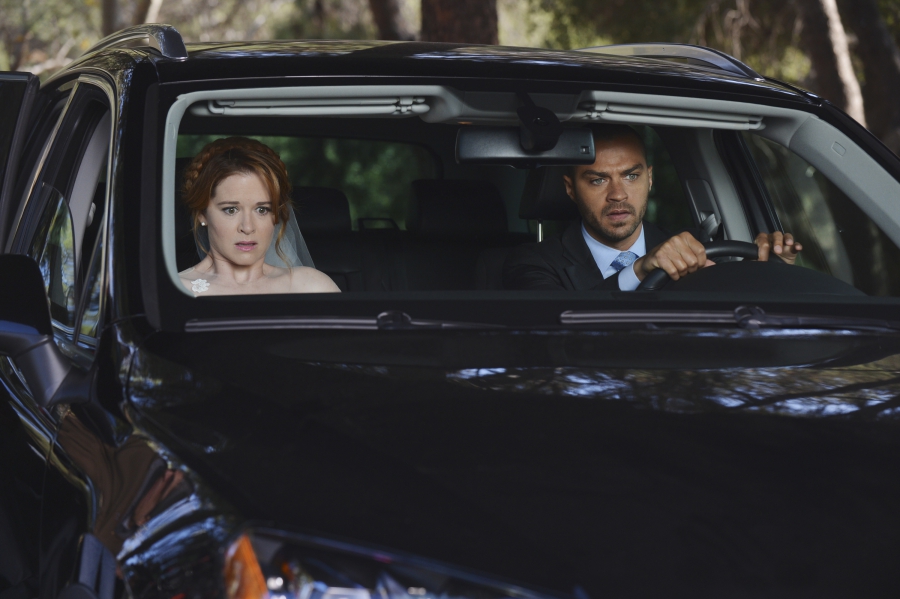 April Kepner (Sarah Drew) et Jackson Avery (Jesse Williams) dans la voiture