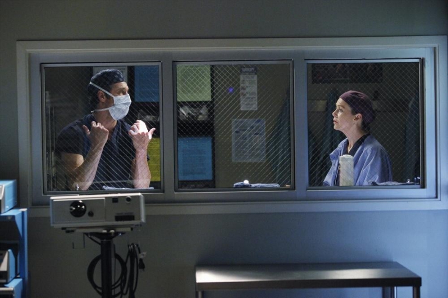 Meredith Grey (Ellen Pompeo) et Derek Shepherd (Patrick Dempsey) au bloc