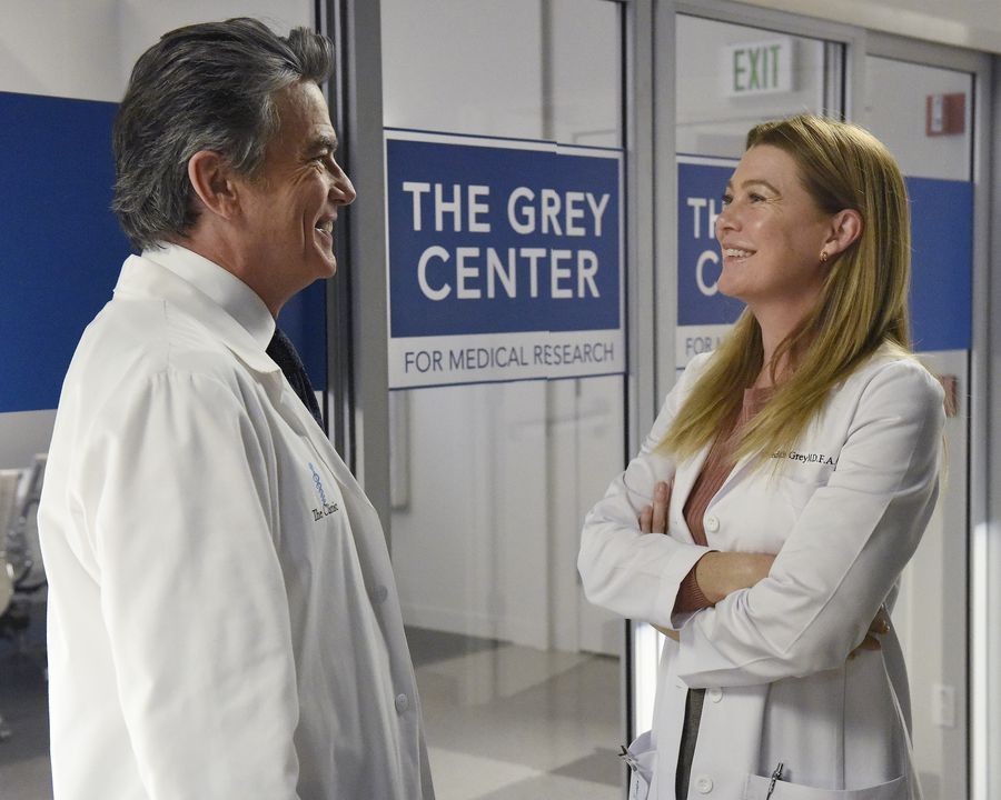 Meredith Grey (Ellen Pompeo) et le docteur Hamilton (Peter Gallagher)